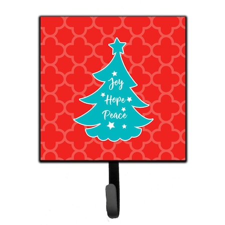 Carolines Treasures Christmas Tree Red Teal Leash or Key Holder BB6969SH4